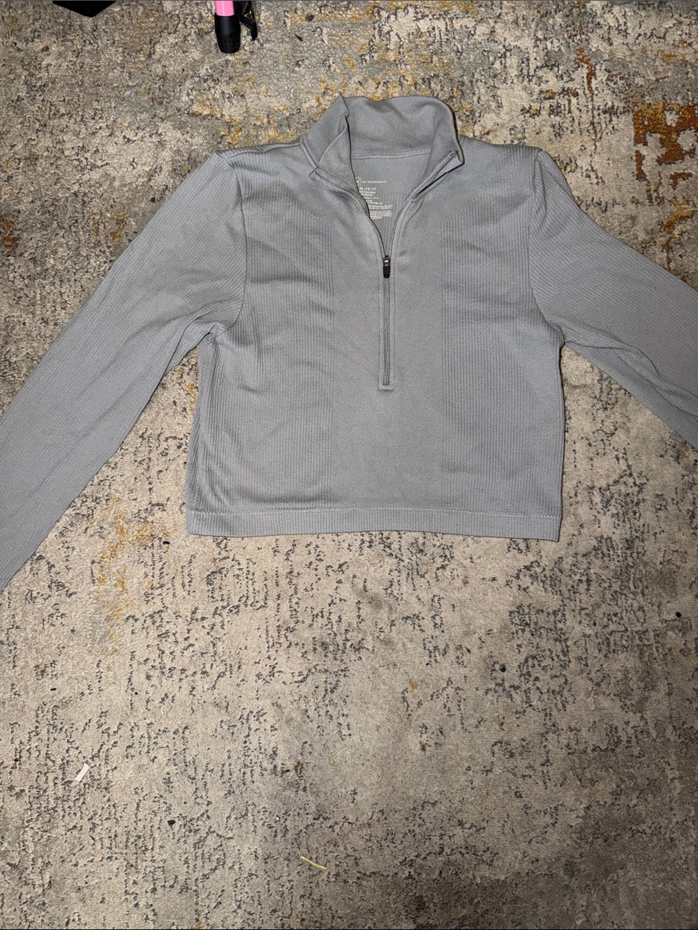 Women's Light Gray Zip-Front Quarter Zip Pullover